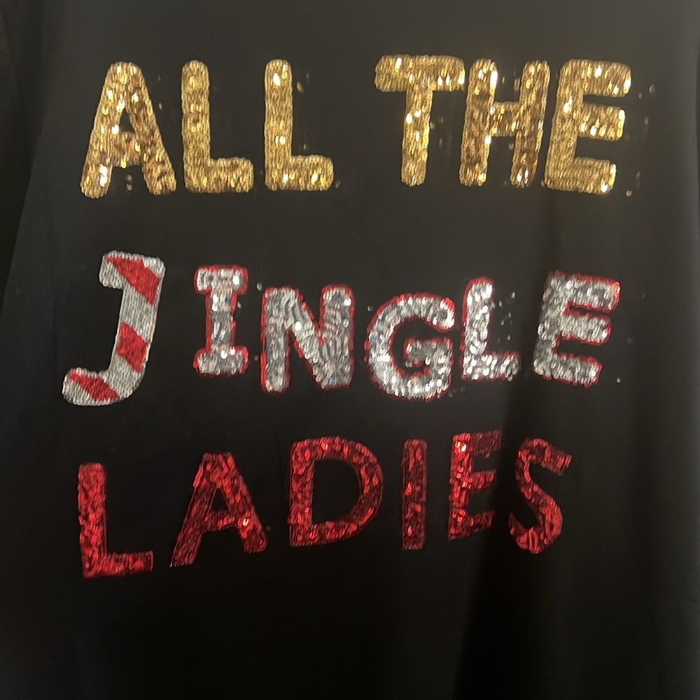 Iseal Women Christmas sweatshirt size 1X “ALL THE JINGEL LADIES” - Picture 2 of 4